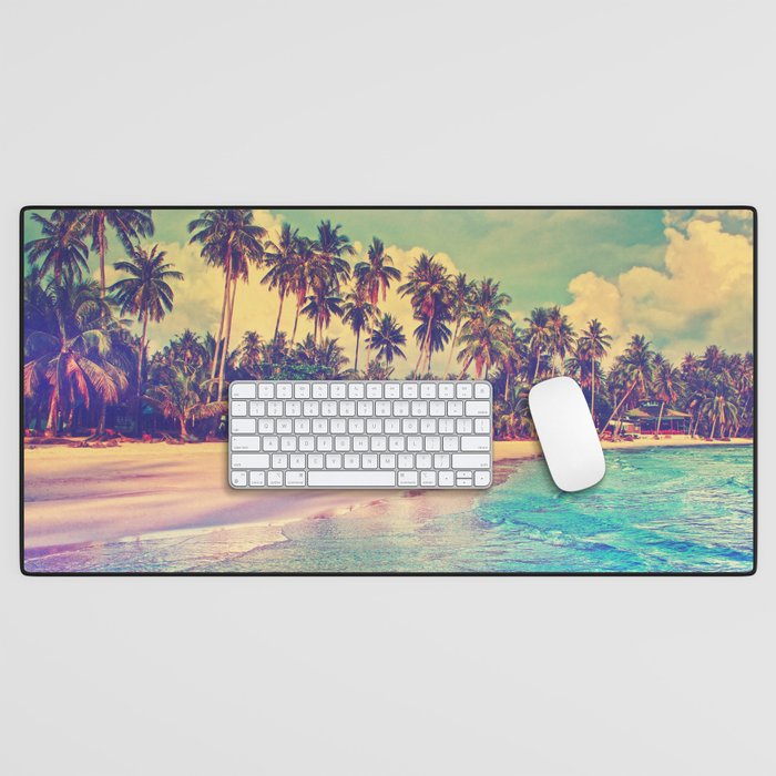 Paradise nature, sea and hotel house on the tropical beach.  Desk Mat