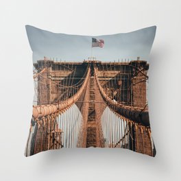 Brooklyn Bridge in New York City Throw Pillow
