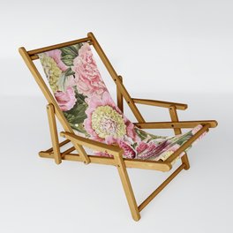 Vintage & Shabby Chic Floral Peony & Lily Flowers Watercolor Pattern Sling Chair