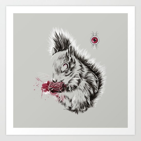 Zombie Squirrel Art Print