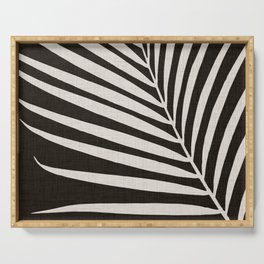 Black and White Palm Frond Serving Tray