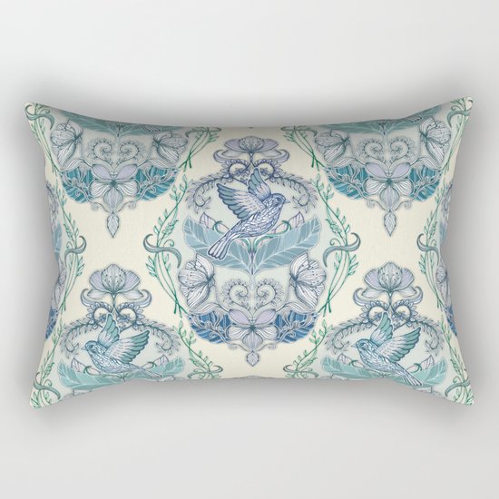 Not Even a Sparrow - hand drawn vintage bird illustration pattern Rectangular Pillow