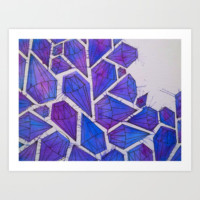 Purple Diamonds Art Print
