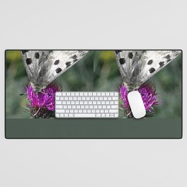 Polka Dots Butterfly Purple Flower Desk Mat