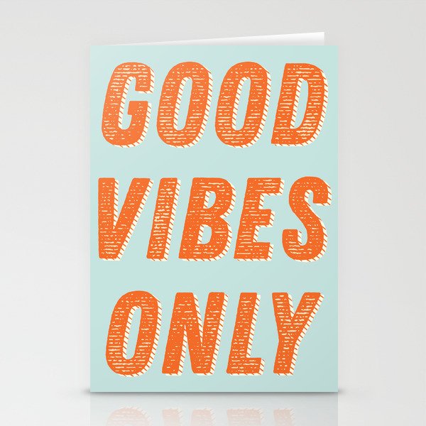 Good Vibes | Aqua and Orange Stationery Cards