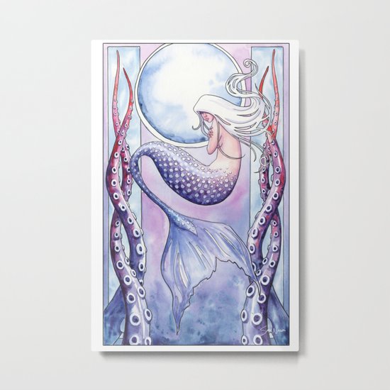 Deep Sea Mermaid Metal Print
