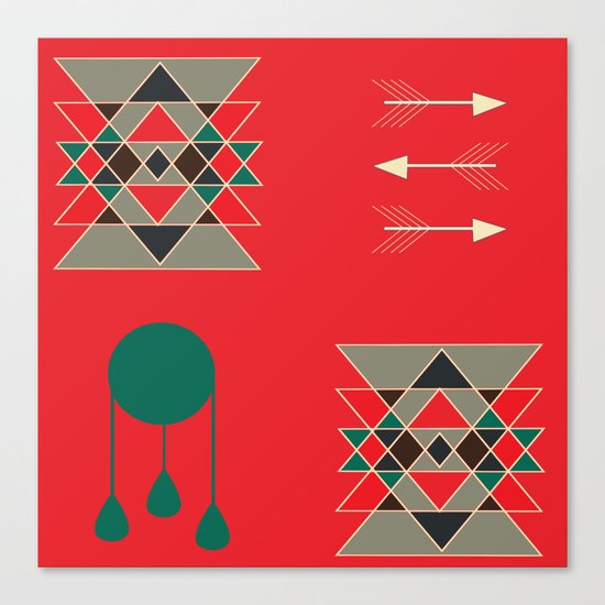 dream-catcher Red Canvas Print