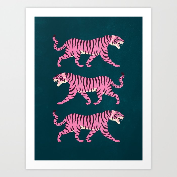 Fierce: Night Race Pink Tiger Edition Art Print