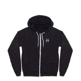 Zabzus - olive tribal square with diamonds - ethnic tile pattern Zip Hoodie