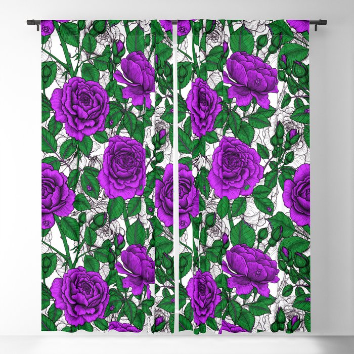 Purple roses 2 Blackout Curtain