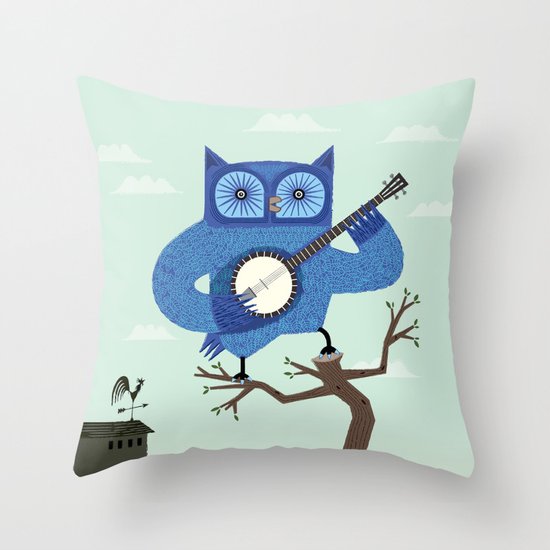 The Banjowl Throw Pillow