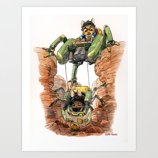 The Deep Dig Excavator Art Print