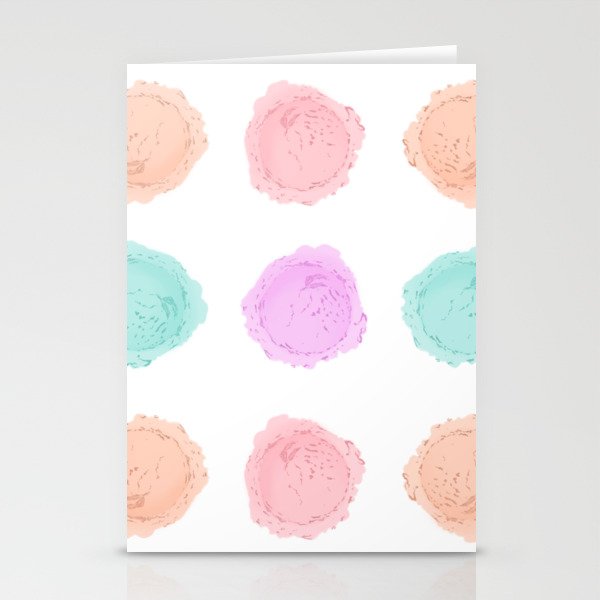 Ice Cream Sherbet Scoops Stationery Cards