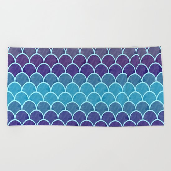 Watercolor Lovely Pattern VVIII Beach Towel