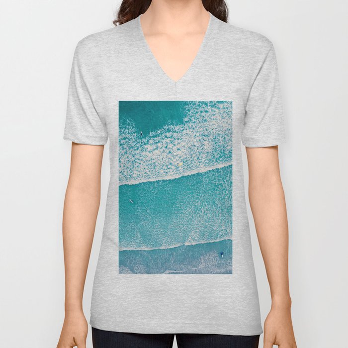 Aerial Waves V Neck T Shirt