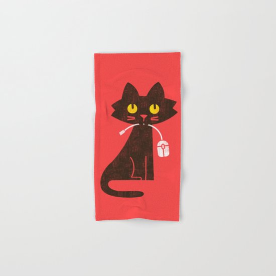 Fitz - Hungry hungry cat (and unfortunate mouse) Hand & Bath Towel