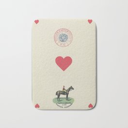 Vintage Playing Card - Ace of Hearts, 19th Century Bath Mat
