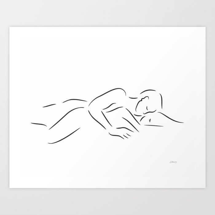 Minimalist Couple Sketch Art For Bedroom Art Print By Siretmr Society6
