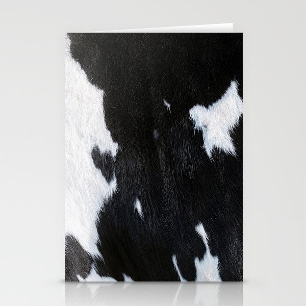 Black and White Cowhide, Cow Skin Print Pattern Stationery Cards