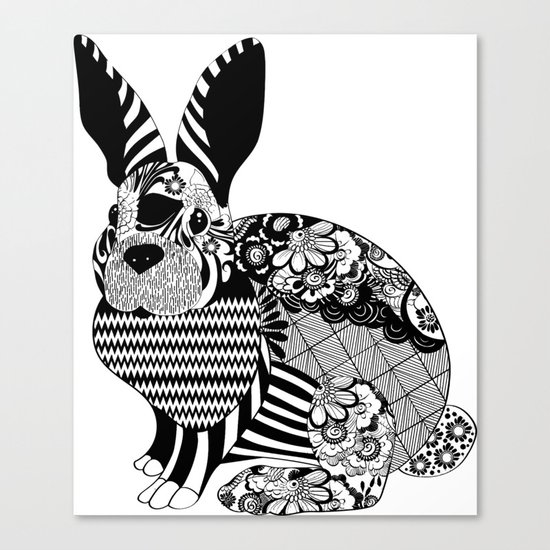 Rabbit floral Canvas Print