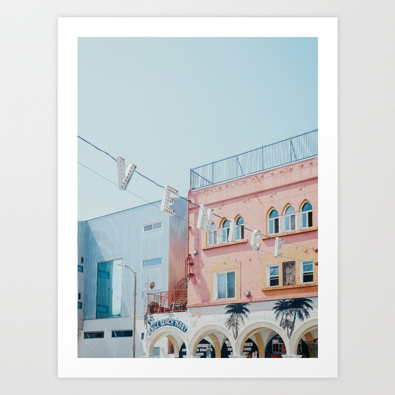 Venice Beach Sign In Los Angeles Art Print By Paulinemorrissey