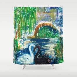 Swans in an Alcove Shower Curtain