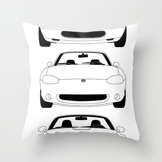 MX-5/Miata Generations Throw Pillow