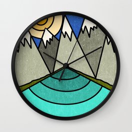 Retro Mountain Range Wall Clock