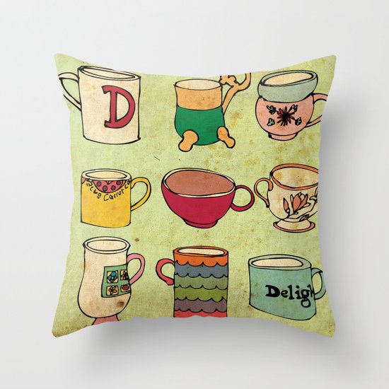 My Mugs! Throw Pillow