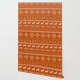 Scandinavian Christmas in Orange Wallpaper
