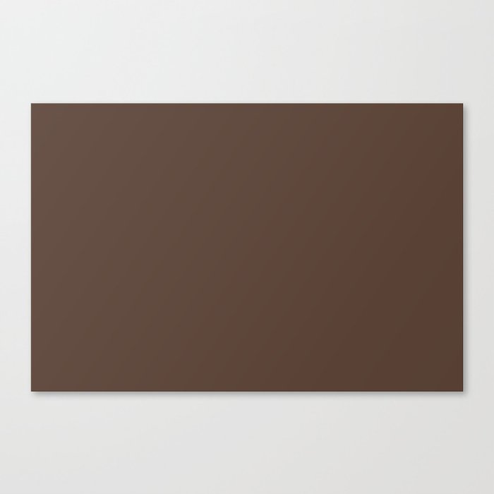 Dark Brown Solid Color Pairs Pantone Downtown Brown 19-1223 TCX Shades of Brown Hues Canvas Print