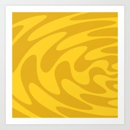 Retro Style Abstract Sonic Wave Pattern 632 Yellow and Gold Art Print