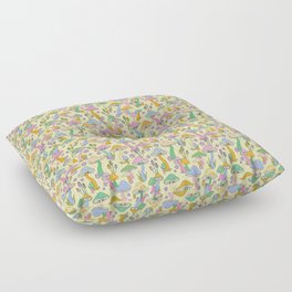 Mushrooms And Daisies Pattern Floor Pillow