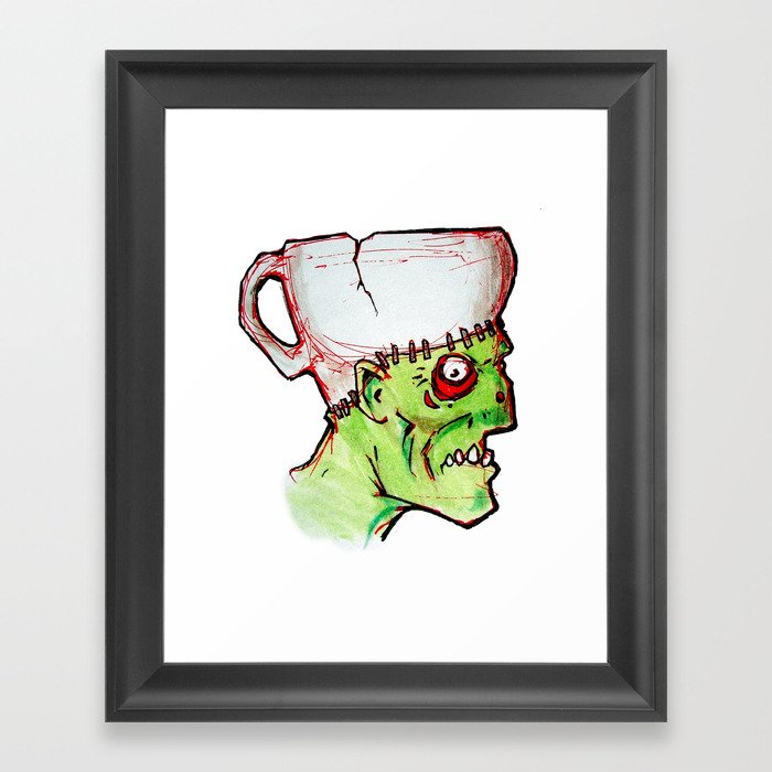 coffee zombie notext Framed Art Print