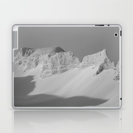  Land of Contrast | Black and White Mountain Iceland Laptop & iPad Skin