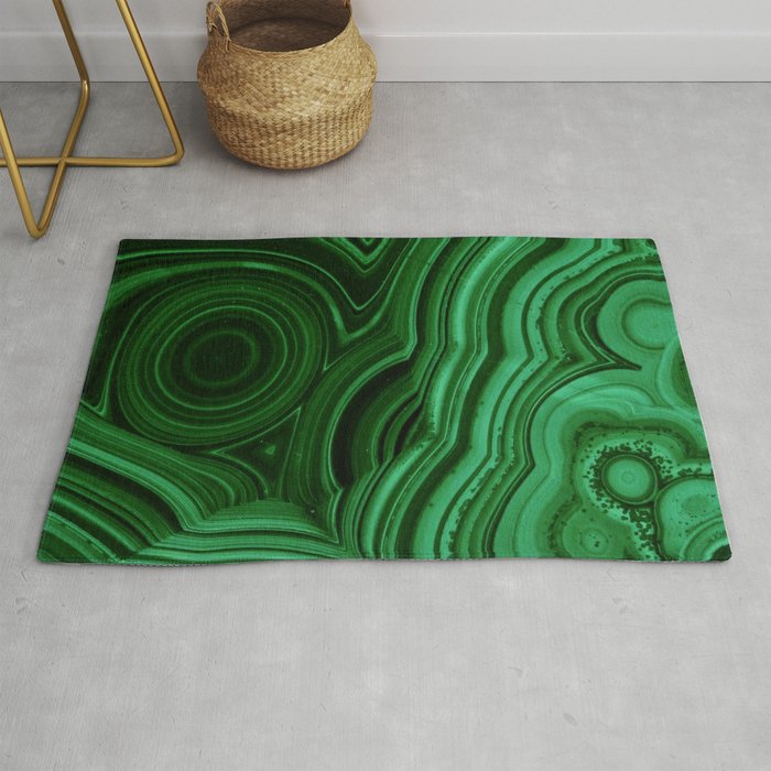 Green Malachite Stone Pattern Rug By Thehornitoscompany Society6