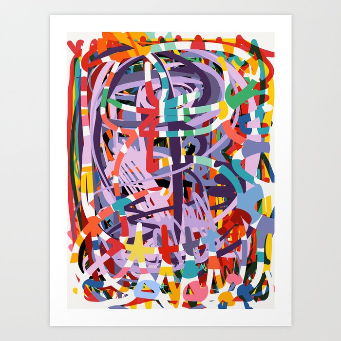 Abstract Graffiti Art Colors of Life by Emmanuel Signorino Art Print