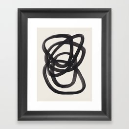 Mid Century Modern Minimalist Abstract Art Brush Strokes Black & White Ink Art Spiral Circles Gerahmter Kunstdruck | Brushstrokes, Modernminimalist, Abstractart, Painting, Ink, Pattern, Black and White, Watercolor, Midcentury, Inkart 