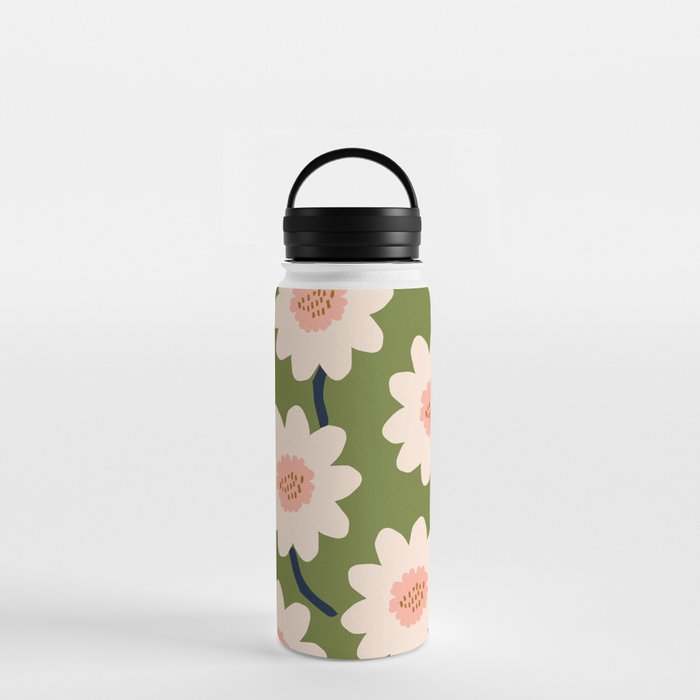 Field of Flowers Green Thermos Bottle