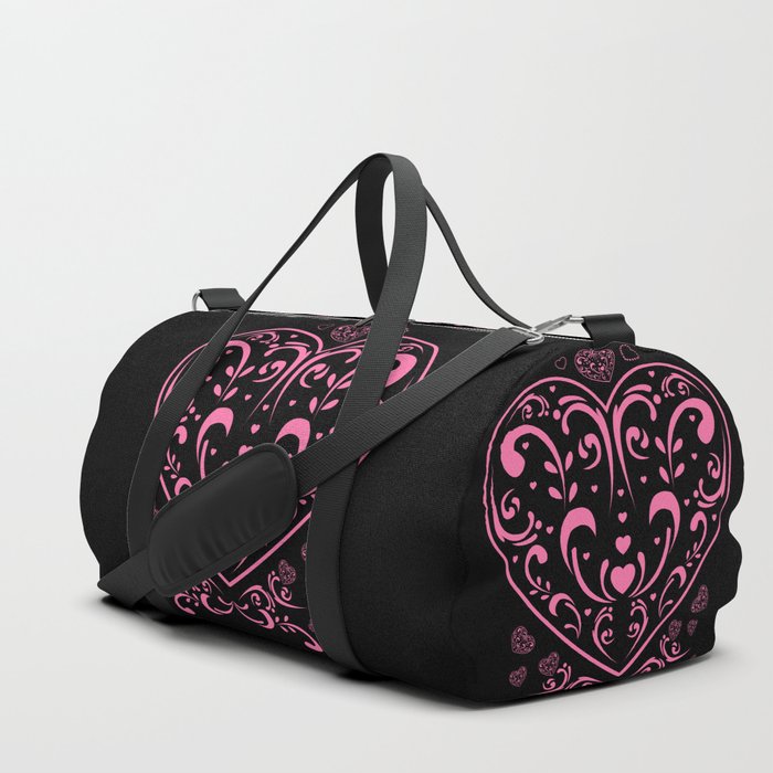 Ornamental Valentine's Day Heart Duffle Bag
