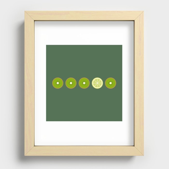 Five middle objects kiwi and lime pattern 2 Recessed Framed Print