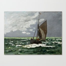 Claude Monet's Seascape, Storm (1866) famous painting Canvas Print