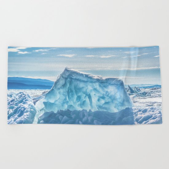 Pressure ridge of lake Baikal Beach Towel