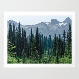 Mount Rainier Adventure III - Pacific Northwest Mountain Forest Wanderlust Art Print