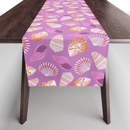 Shell pattern on purple background Table Runner