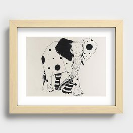 Polka-dotted elephant Recessed Framed Print