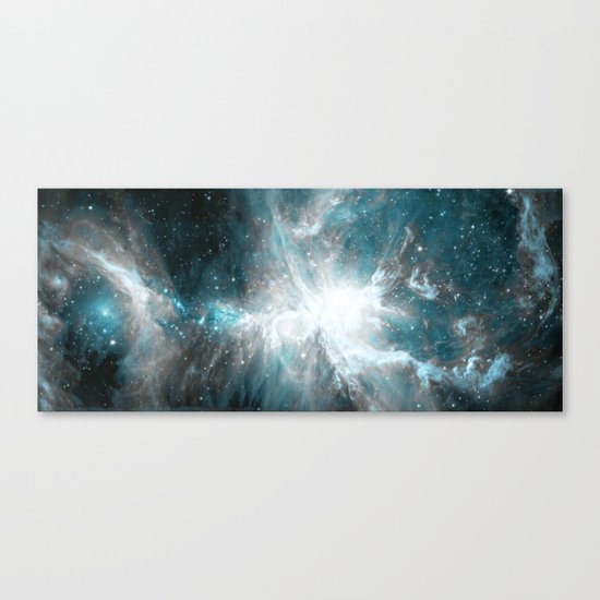 Orion Nebula Teal Gray Galaxy Canvas Print