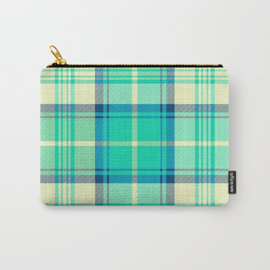 Turquoise Tartan Carry-All Pouch