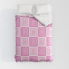 Mid Century Modern Geometric Checker 821 Pink Comforter
