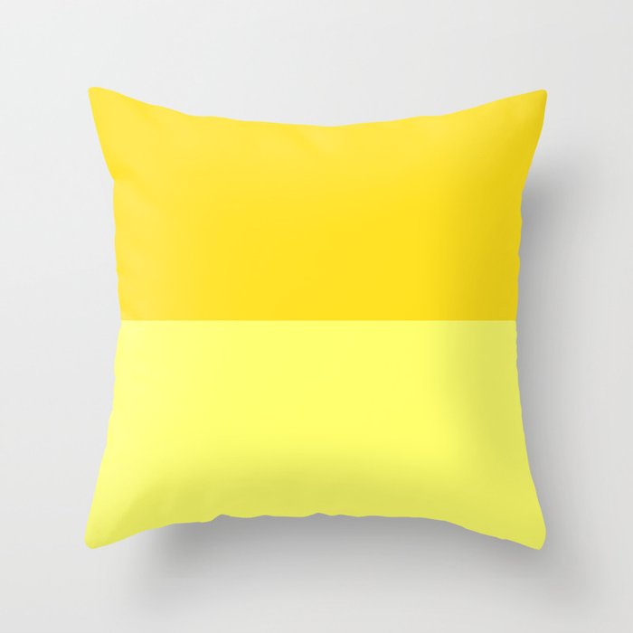 Banana Custard Color Block Throw Pillow